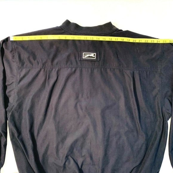 Vintage Slazenger Golf Lined Windbreaker XL Pullover Button Sweatshirt Black EUC - Picture 12 of 12
